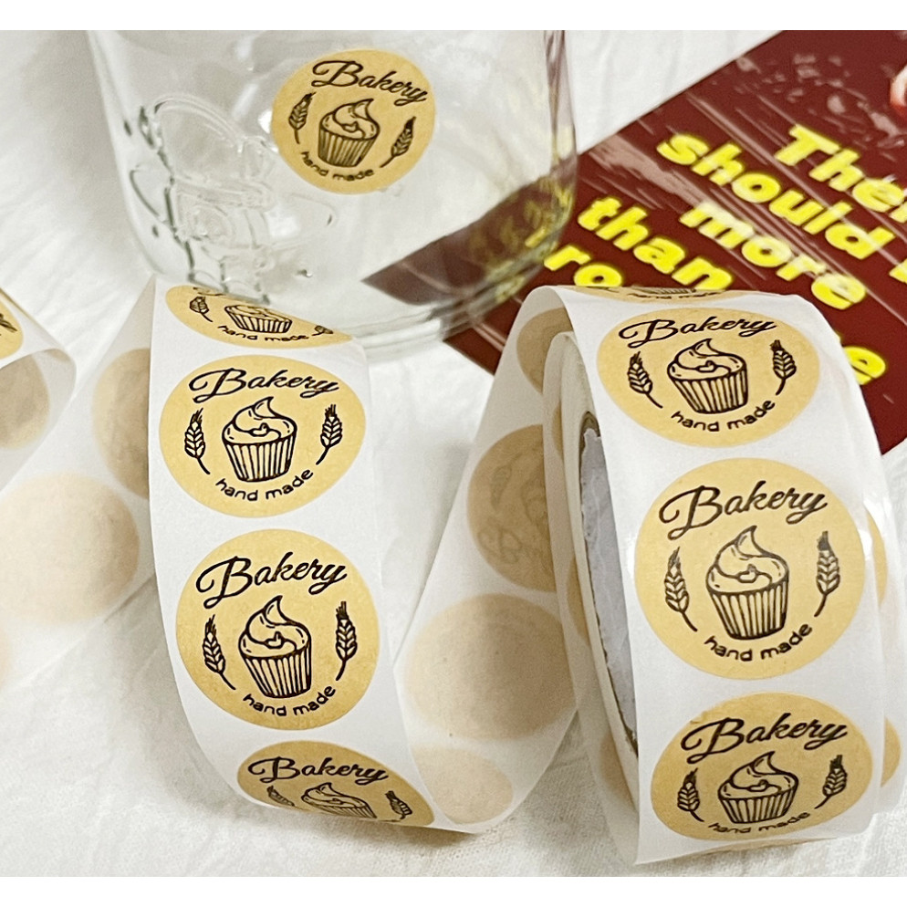 50/500pcs Kraft Paper Homemade Stickers With Love Scrapbook Stickers Envelope And Packaging Stamps 贴纸牛皮纸圆形卷装标签 (4000T) - Image 8