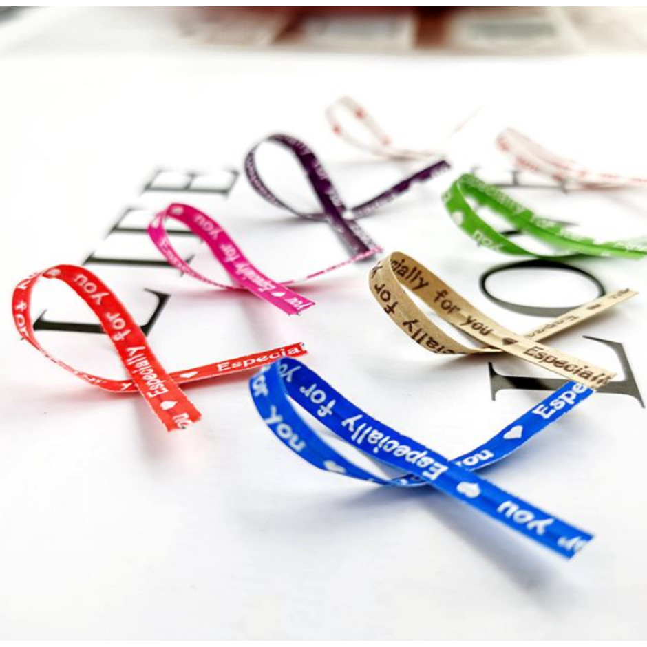100pcs 9cm Twist Ties for Gift Bags Sealing Wire Especially For You Love Print Candy Cookie Bags Wrapping彩色纸质扎带扎线(2091L) - Image 3