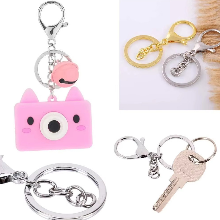 1pc 30mm Multiple Colors Key Chains Rings Round Golden Gold-Plate Hook Lobster Clasp Keychain(1456L) - Image 9