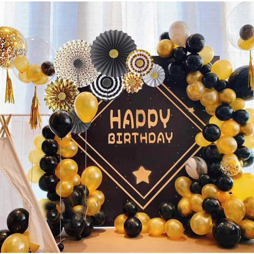 Birthday party paper flower ball paper fan set birthday pull flag party activity(302L) - Image 9