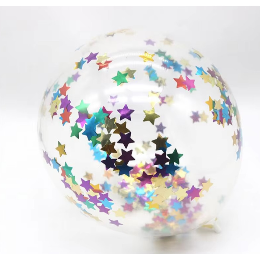 NEW 12Inch Heart Star Rainbow Blue Silver Rose Pink Confetti Latex Balloons Transparent for Party Birthday Decor(587L) - Image 9