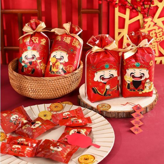 Chinese New Year Snowflake Crispy Nuagat Candy Cookie Self Standing Sealing Zipper Bags Baking Packaging(3092L) - Image 3