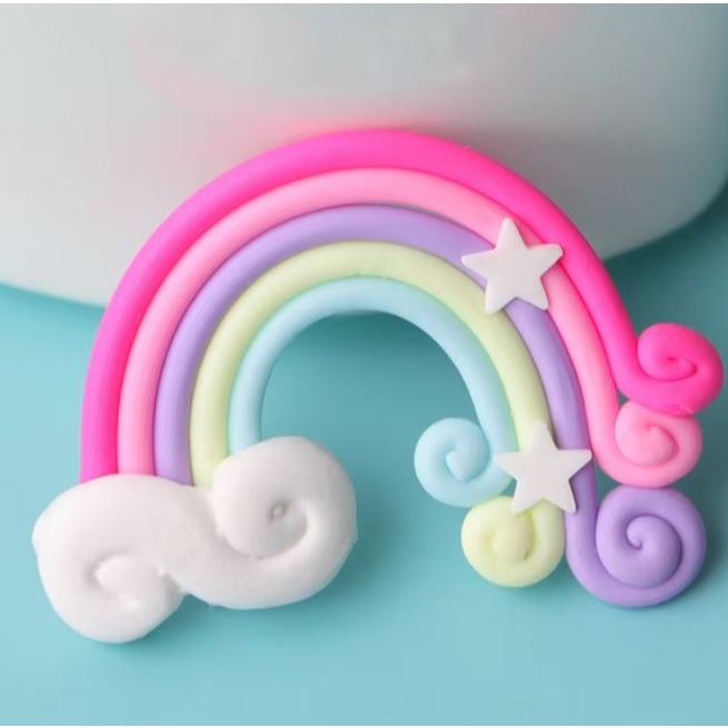 Mini Cute Rainbow/beauty girl taking balloon Cake Topper Unicorn Birthday Party Supplies Gift Rainbow Cake Topper(1251L) - Image 19