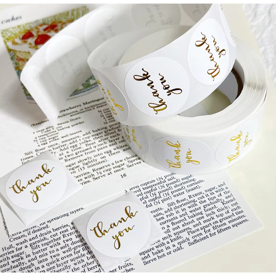 50~500pcs 1inch Rose Gold Thank You Stickers For Envelope Sealing Labels Stationery Supplies Handmade 玫瑰金箔感谢贴纸 (2439L) - Image 11