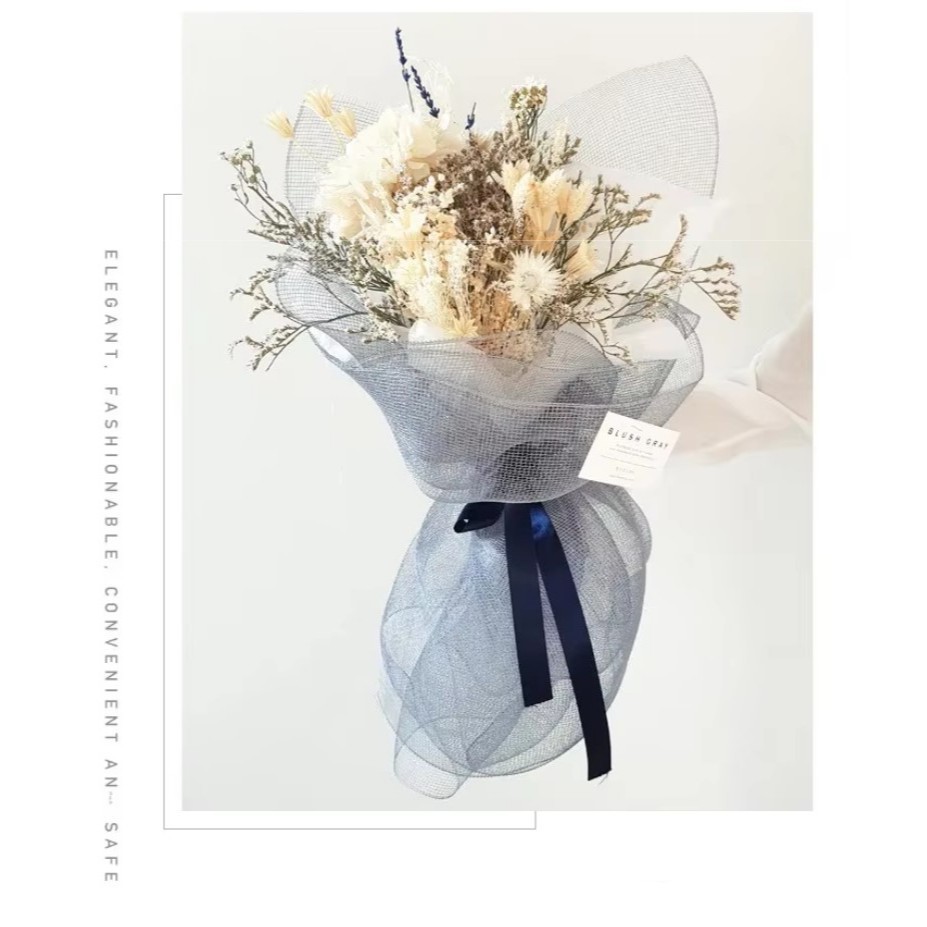 1yard Grid flower wrapping paper solid hand made Flower packaging gauze fashion creative Gift Packaging Floral (1577L) - Image 8