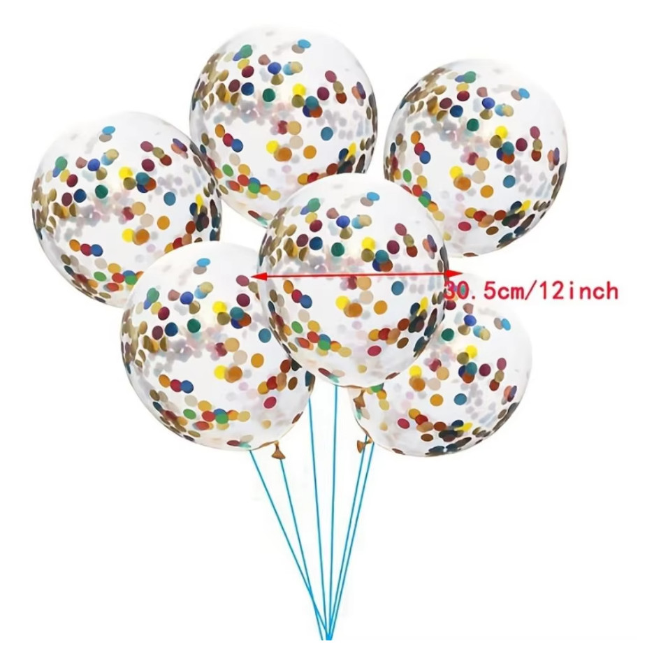 NEW 12Inch Heart Star Rainbow Blue Silver Rose Pink Confetti Latex Balloons Transparent for Party Birthday Decor(587L) - Image 6