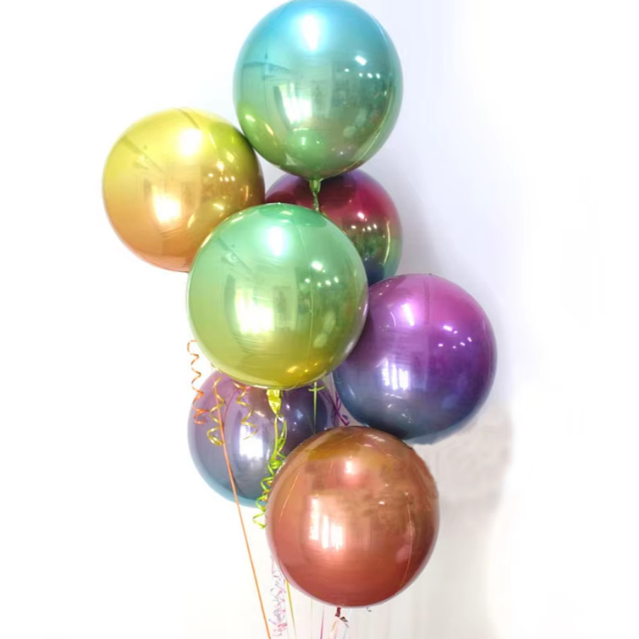 New Laser Gradient Color Baby Shower 4D Ball Party Supplies Reusable Fashion Favors 22 inch Party Decor(306L) - Image 4