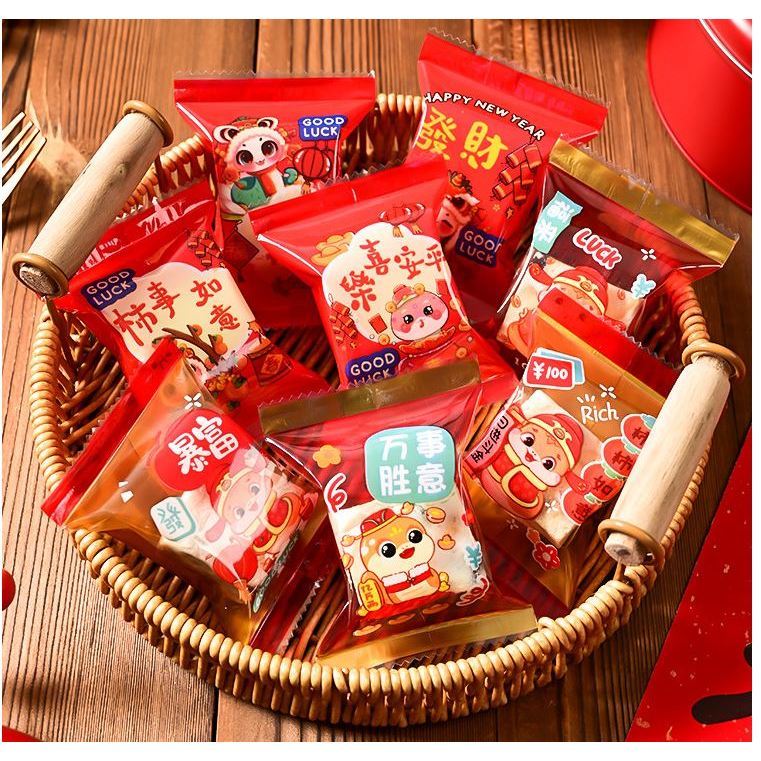 100pcs Nougat Candy Chinese New Year Snowflake Crispy Packaging Machine Sealing Bags (3093L) - Image 3