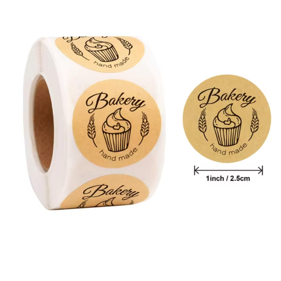 50/500pcs Kraft Paper Homemade Stickers With Love Scrapbook Stickers Envelope And Packaging Stamps 贴纸牛皮纸圆形卷装标签 (4000T) - Image 9