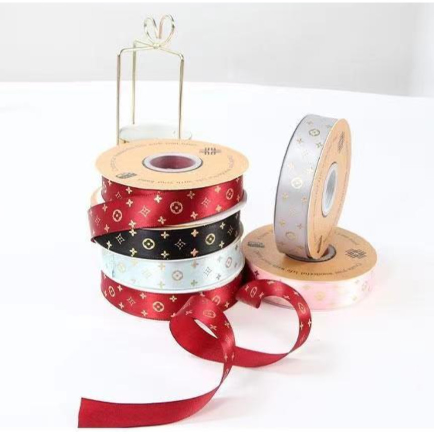 2.5cm 1yard LV Ribbons Gifts Box Packaging For Christmas Birthday Event Party Decoration Cake Flower Bowknot(1890L) - Image 7