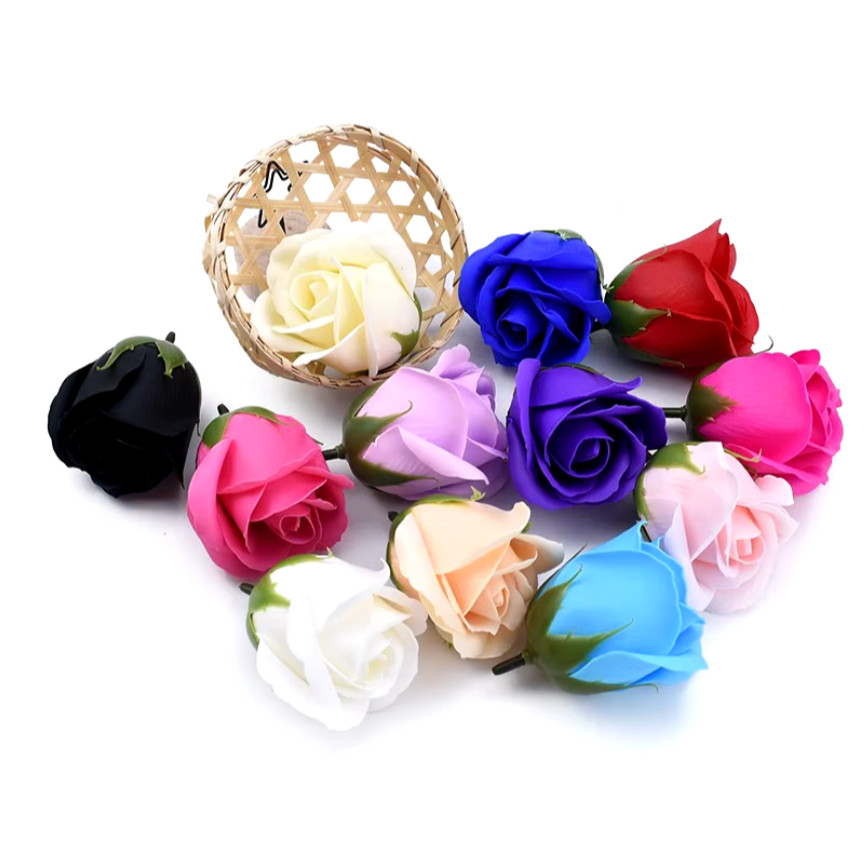 New 4.5cm Rose Soap Flower Romantic Wedding Party Gift Handmade Flower Petals real touch flowers (586L)