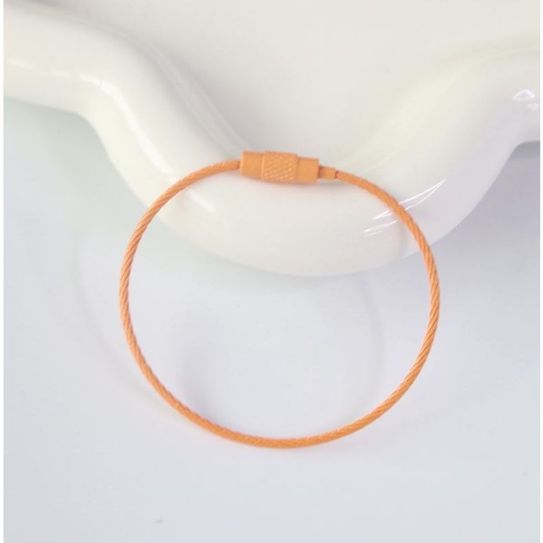 1pc Colorful Stainless Steel Wire Keychain Cable Loop Screw Lock Rope Key Holder Keyring Key Chain Rings Tool(2498L) - Image 10