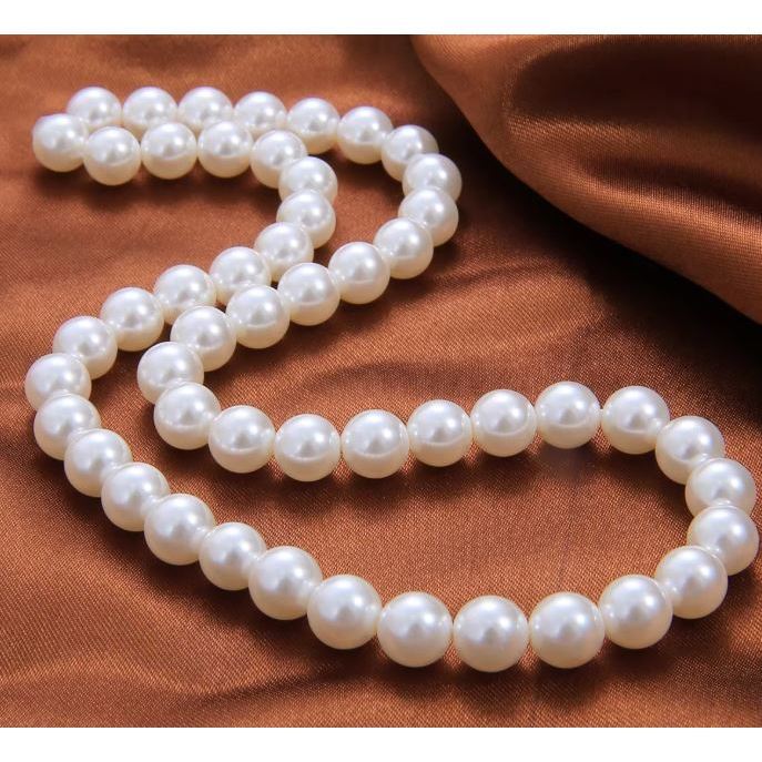 3/4/6/8/10/12/14mm Imitation Pearl Beads Line Chain Trim pearls for craft DIY Wedding Bride Bouquet Deco 圆型珍珠链条 (1171L) - Image 19