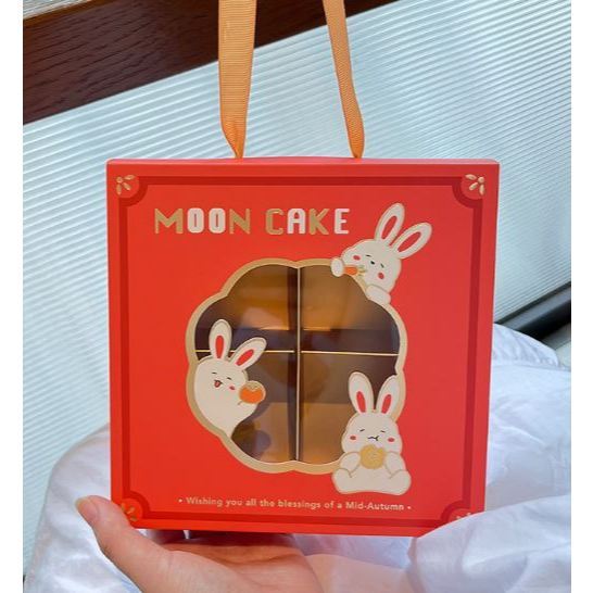 2/4/6grids Moon Cake Packaging Box Dessert Pastry Packing Bags Biscuit Cookie Package Gift Box Festival Party(3041L) - Image 10