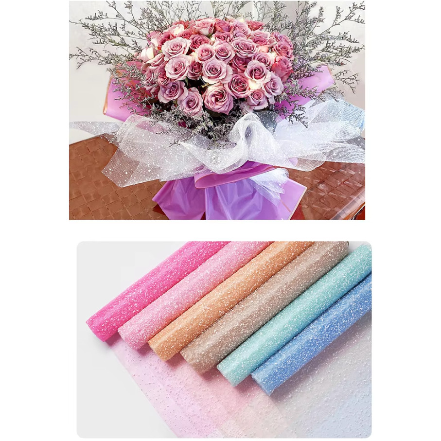 4yards x 50cm Craft Decor Packaging Snow Point Gauze Mesh DIY Wedding Party Bouquet Gift Box Wrapping Paper(1615L) - Image 7