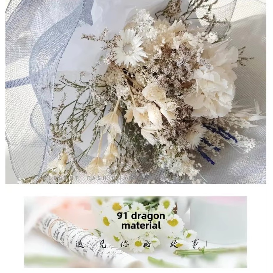 1yard Grid flower wrapping paper solid hand made Flower packaging gauze fashion creative Gift Packaging Floral (1577L)