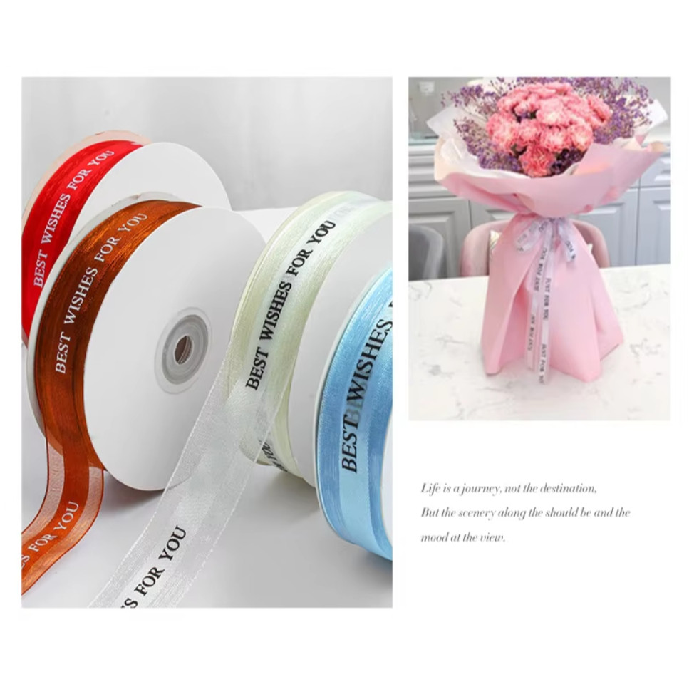 5M 25mm Printed Polyester Ribbon for Wedding Christmas Party Decorations DIY Bow Craft Ribbons Card Gift Wrapping(1404L) - Image 4