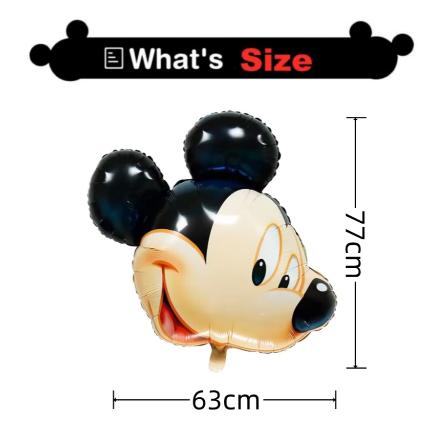 1pc 78*63cm Mickey Mouse Minnie head foil balloon Kids Birthday Party Decoration Baby Shower Supplies(153L) - Image 8