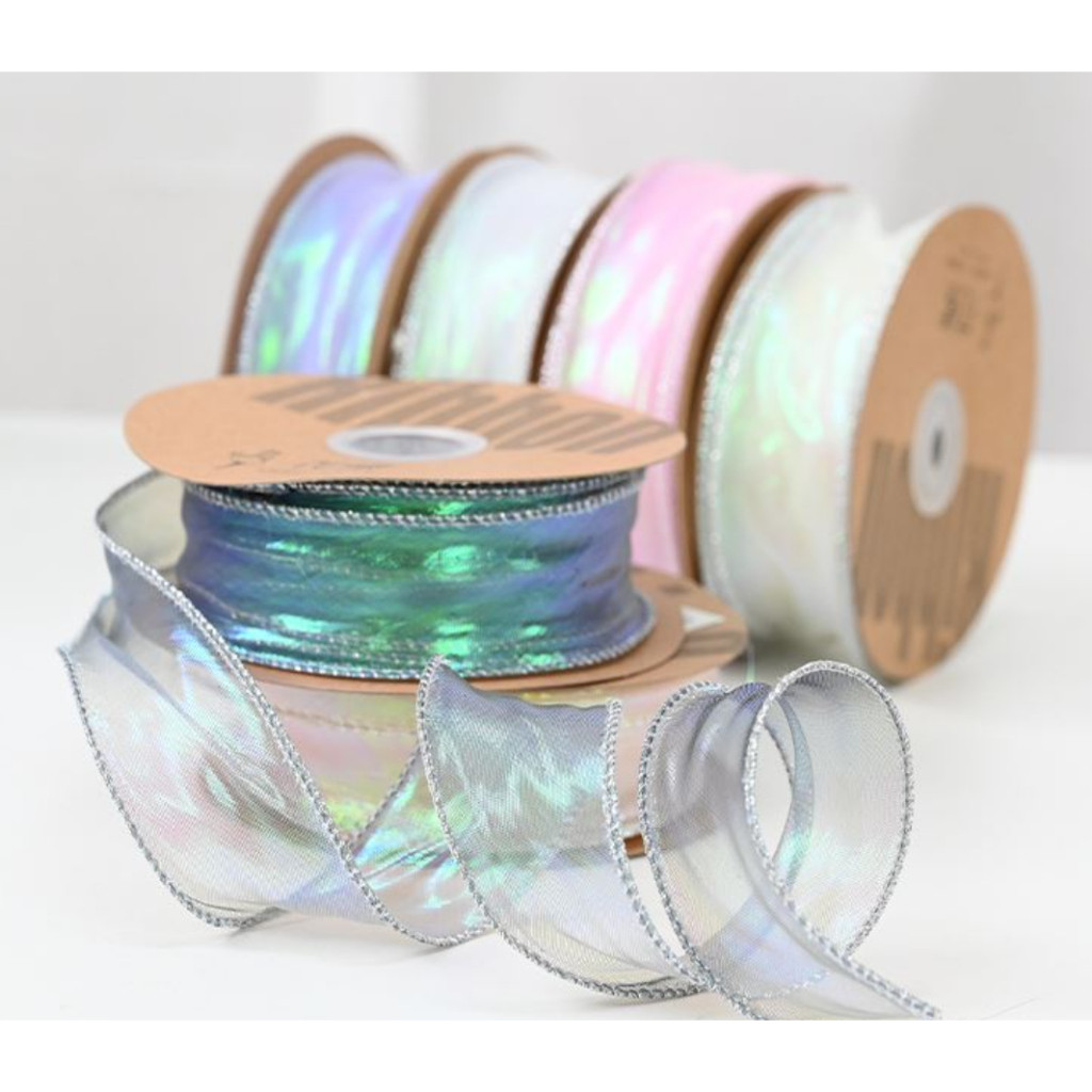 4cm 1yard Fancy Fishtail Ribbon DIY Headpiece Hair Bow Flower Wrap Bouquet wave yarn gift wrap 鱼尾纱 (1885L) - Image 4