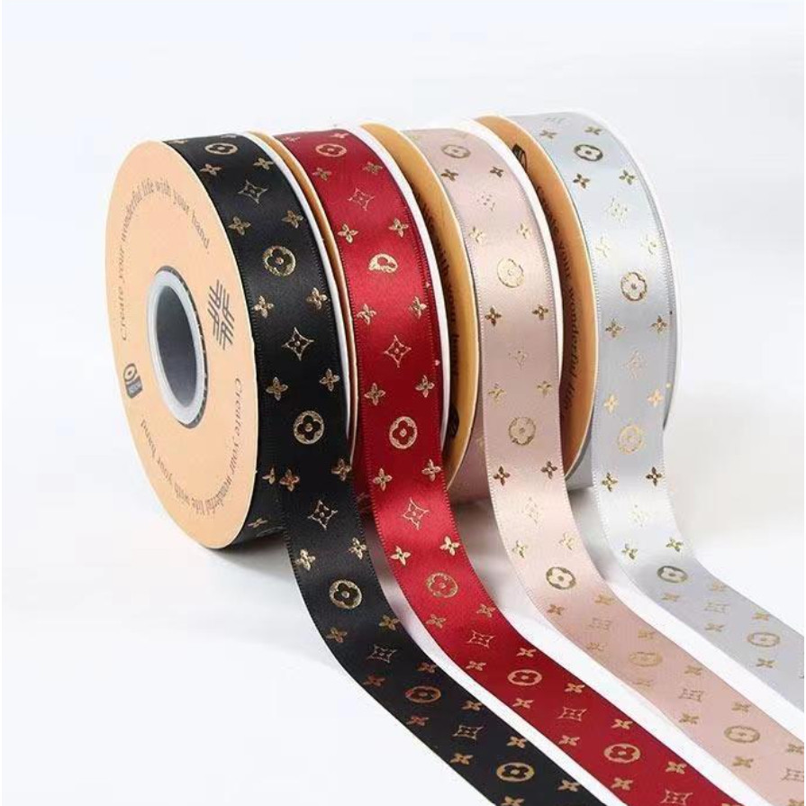 2.5cm 1yard LV Ribbons Gifts Box Packaging For Christmas Birthday Event Party Decoration Cake Flower Bowknot(1890L) - Image 4
