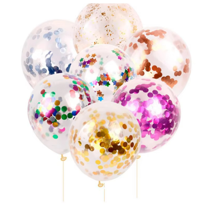 NEW 12Inch Heart Star Rainbow Blue Silver Rose Pink Confetti Latex Balloons Transparent for Party Birthday Decor(587L) - Image 8