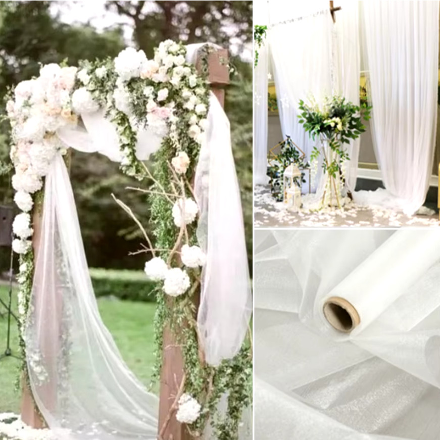 150cm wide 1yard Wedding Organza Tulle Roll For DIY Party Backdrops Chair Sashes Bow Dessert Table Swags Runners(1007L) - Image 5
