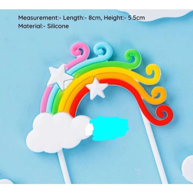 Mini Cute Rainbow/beauty girl taking balloon Cake Topper Unicorn Birthday Party Supplies Gift Rainbow Cake Topper(1251L) - Image 18