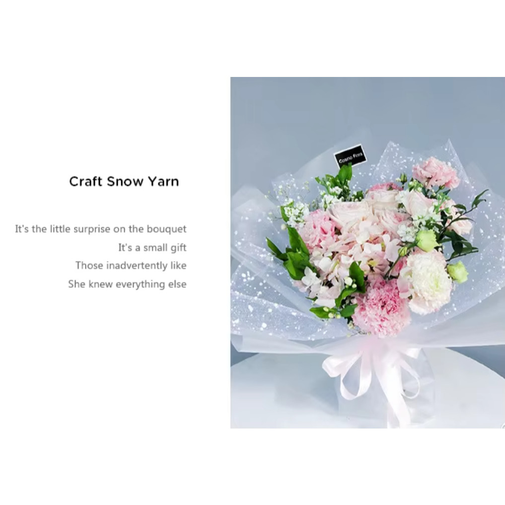4yards x 50cm Craft Decor Packaging Snow Point Gauze Mesh DIY Wedding Party Bouquet Gift Box Wrapping Paper(1615L) - Image 5