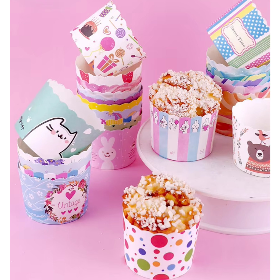 50pcs Pink Bow Muffin Cupcake Paper Cup Wedding Birthday Party Cupcake Liner Baking Cup Cases Muffin Decoration(1479L) - Image 2