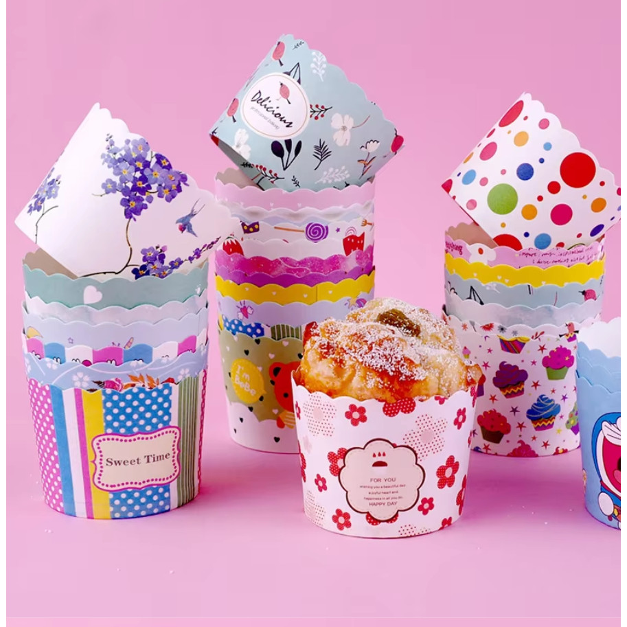 50pcs Pink Bow Muffin Cupcake Paper Cup Wedding Birthday Party Cupcake Liner Baking Cup Cases Muffin Decoration(1479L) - Image 3