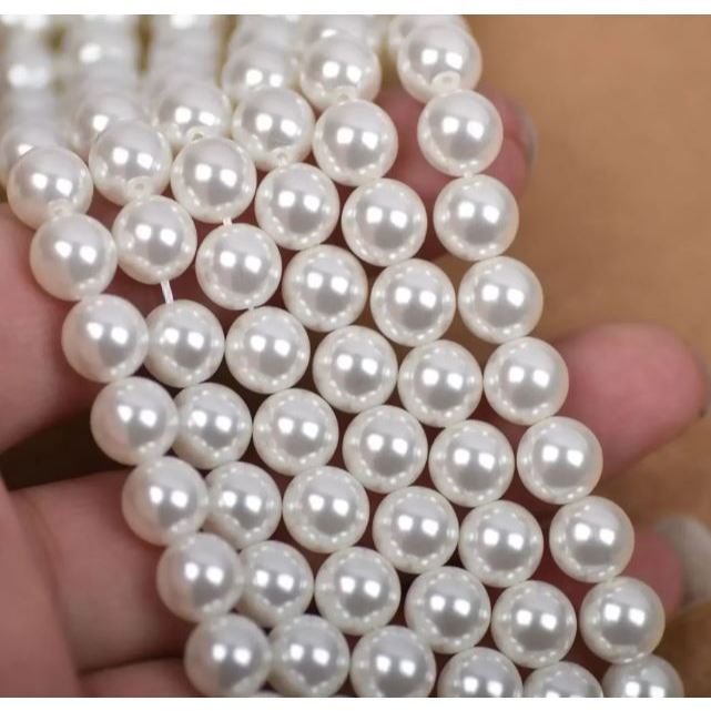 3/4/6/8/10/12/14mm Imitation Pearl Beads Line Chain Trim pearls for craft DIY Wedding Bride Bouquet Deco 圆型珍珠链条 (1171L) - Image 17