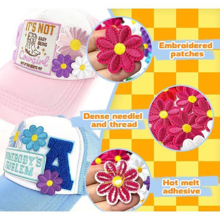 3.5cm Daisy Sunflower Flower Embroidery Patch Iron On Patches For Clothing Thermoadhesive Patches On Clothes DIY(3086L) - Image 5