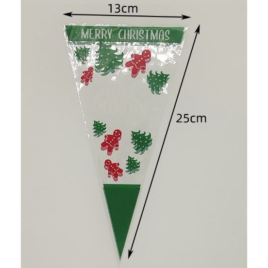 100PCS Christmas Snowflake Santa Clear Cone Treat Bags Cellophane Treat Bags Plastic Cone Bags Bags(2195L) - Image 12