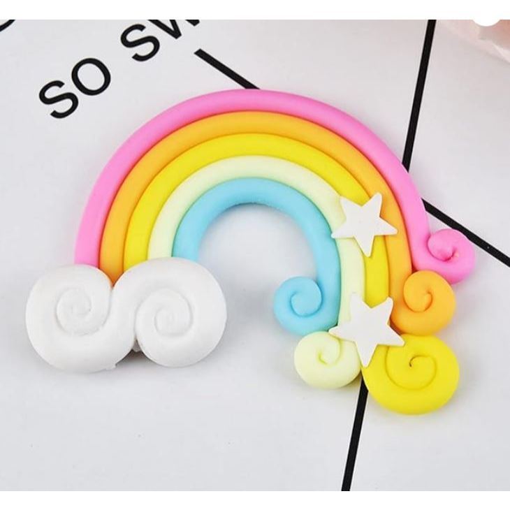 Mini Cute Rainbow/beauty girl taking balloon Cake Topper Unicorn Birthday Party Supplies Gift Rainbow Cake Topper(1251L) - Image 14