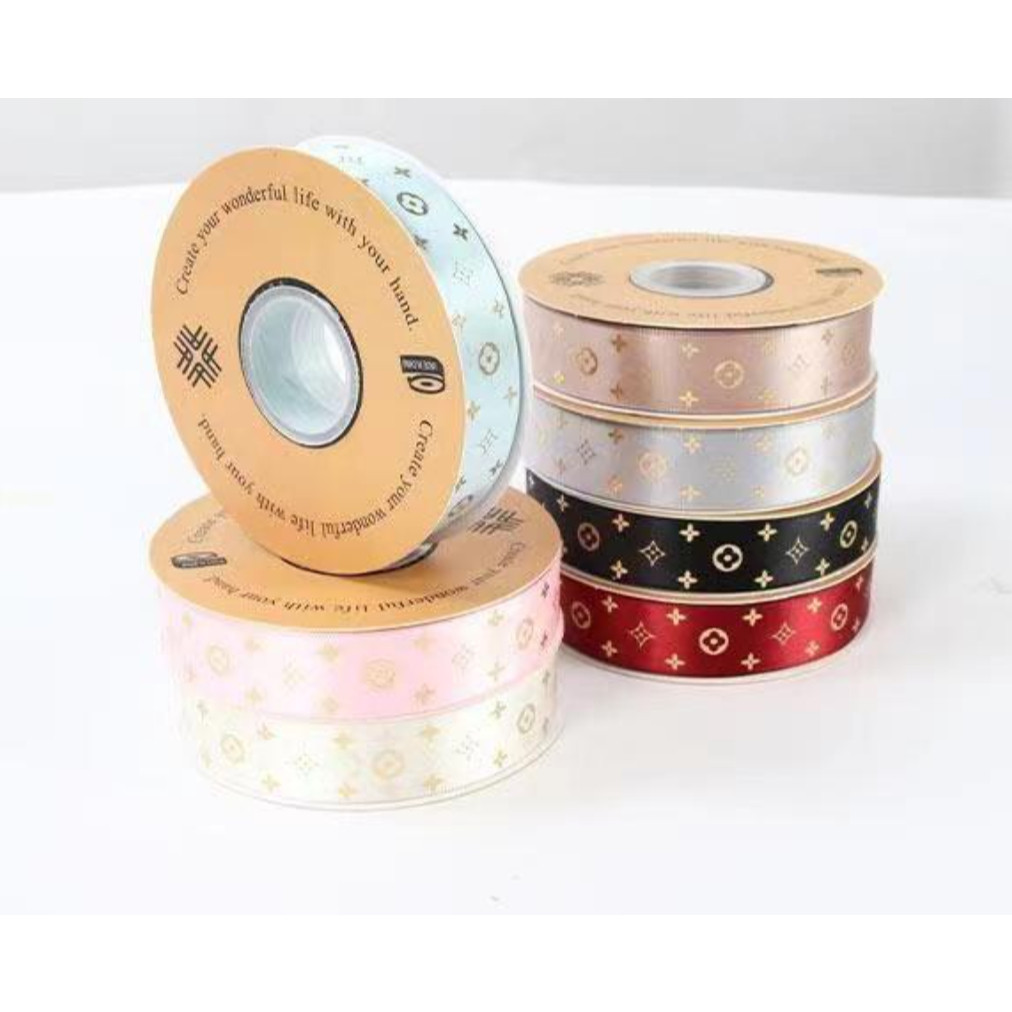 2.5cm 1yard LV Ribbons Gifts Box Packaging For Christmas Birthday Event Party Decoration Cake Flower Bowknot(1890L) - Image 5