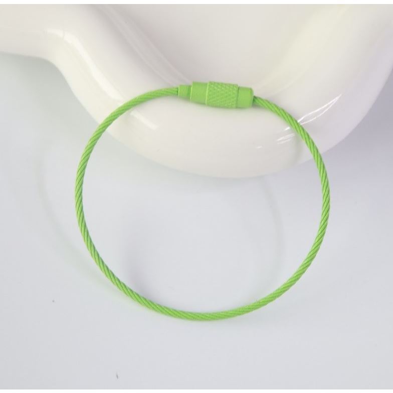 1pc Colorful Stainless Steel Wire Keychain Cable Loop Screw Lock Rope Key Holder Keyring Key Chain Rings Tool(2498L) - Image 17