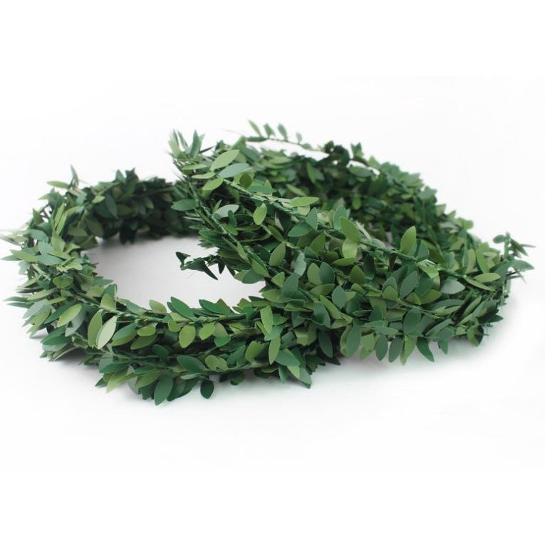 7.5M Silk Garland Green Leaf Iron Wire Artificial Flower Vine Rattan For Wedding Car Decoration DIY Wreath 铁丝绿叶 (852L) - Image 8