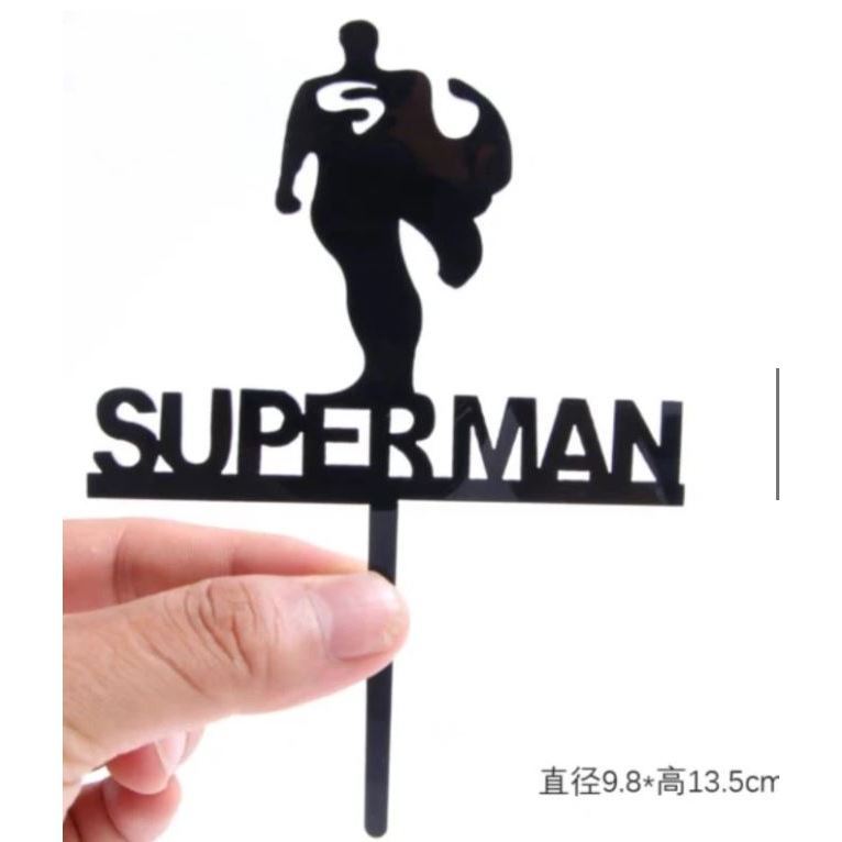 Black Gold Acrylic My Hero Super Dad Happy Birthday Fathers Day Cake Topper Super Hero Cake Decoration Family (822L) - Image 10