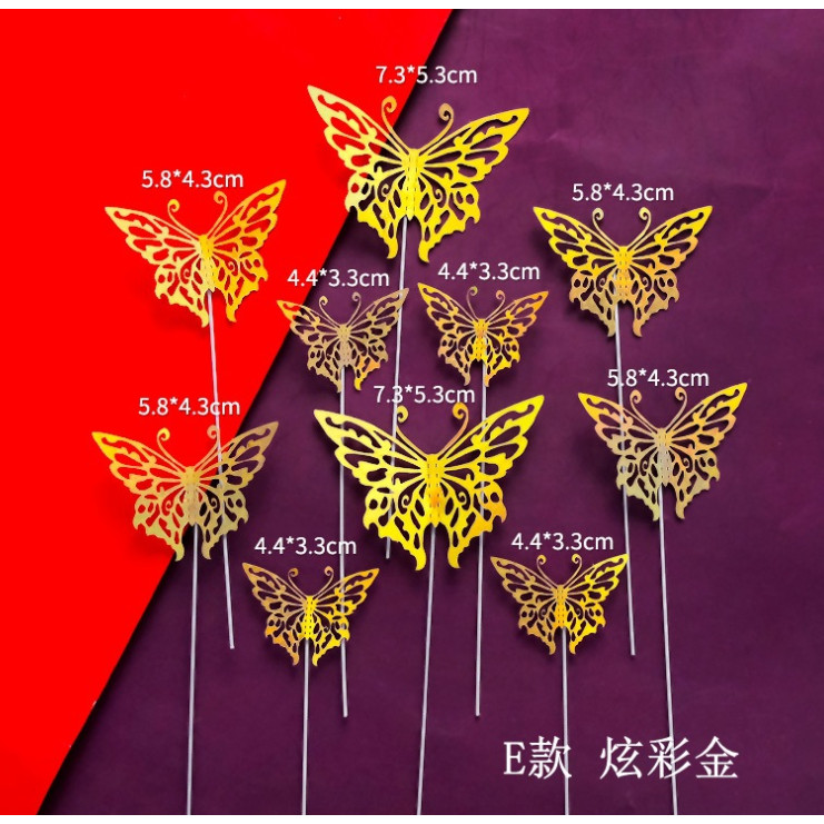 1set Wall Stickers 3D Hollow Rosegold Butterfly Decorative Sticker for Home Living Room Bedroom Kids Room双面蝴蝶(2558L) - Image 20