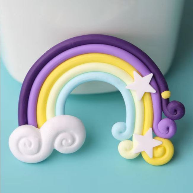 Mini Cute Rainbow/beauty girl taking balloon Cake Topper Unicorn Birthday Party Supplies Gift Rainbow Cake Topper(1251L) - Image 15