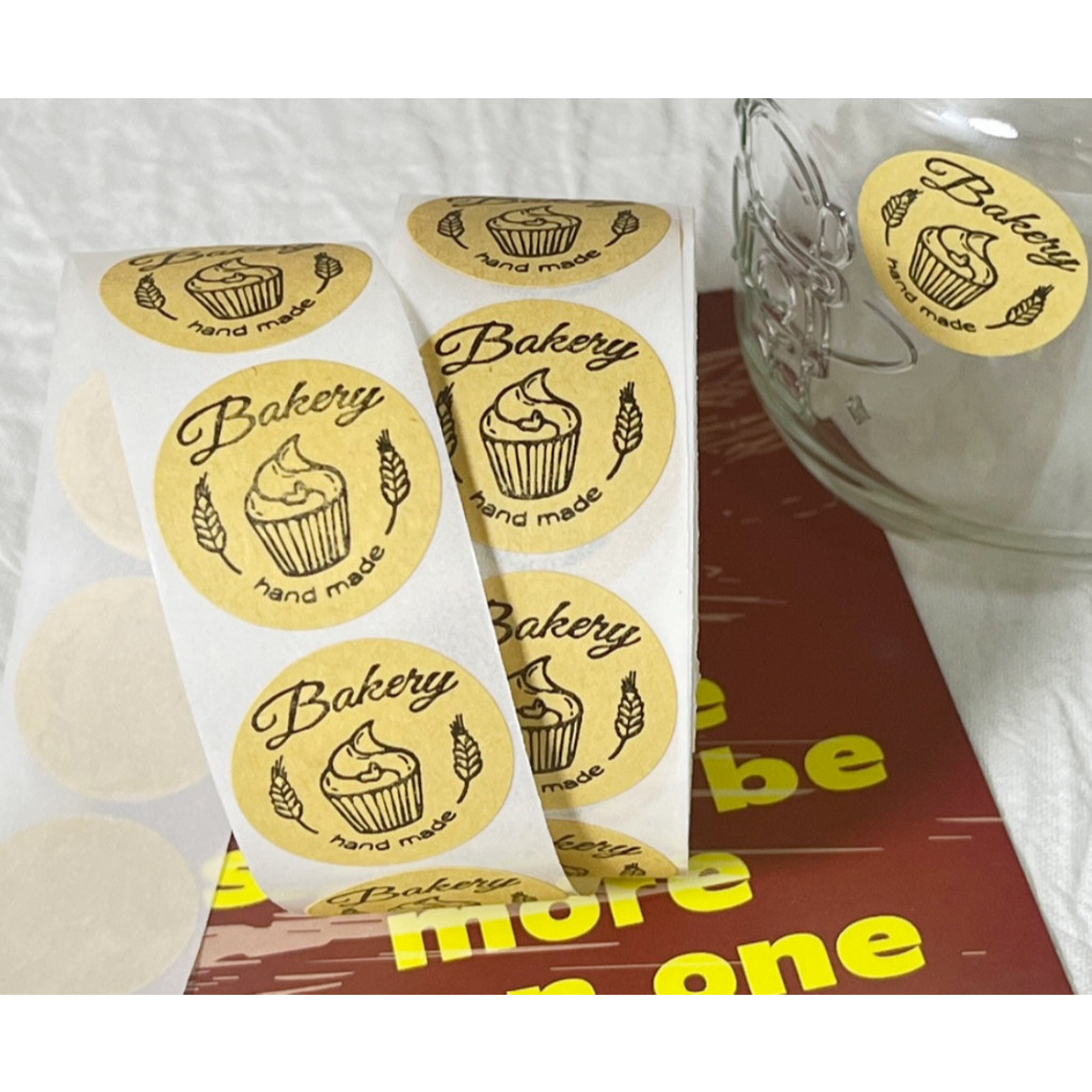 50/500pcs Kraft Paper Homemade Stickers With Love Scrapbook Stickers Envelope And Packaging Stamps 贴纸牛皮纸圆形卷装标签 (4000T)