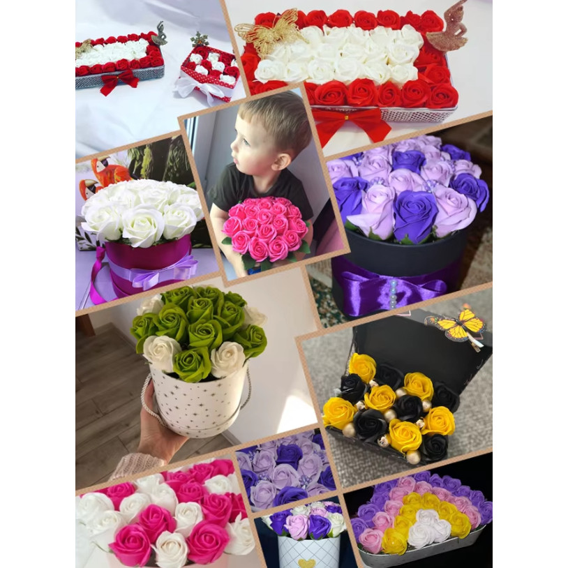 25pcs 5 Layer Rose Soap Flower Head Wedding Valentine's Day Christmas Gift DIY Artificial Flowers Home Decor(2082L) - Image 4