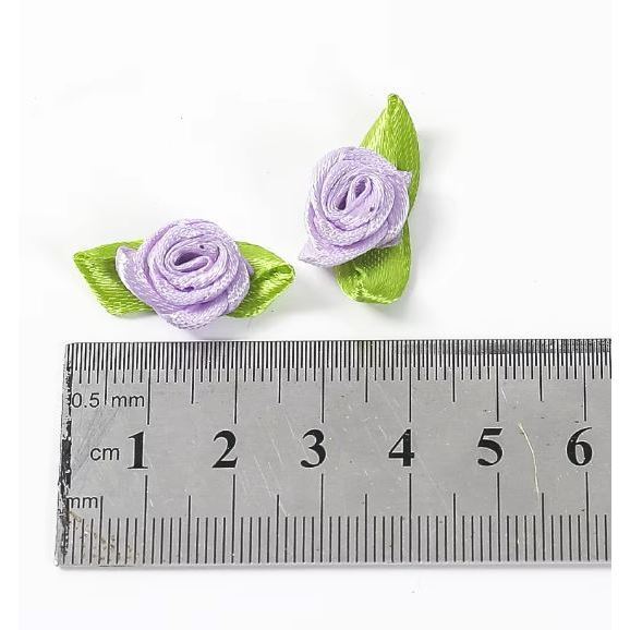 20pcs Appliques Scrapbooking DIY Satin Ribbon Roses Flower Sewing Handmade Small Wedding Party Craft Decor(856L) - Image 3