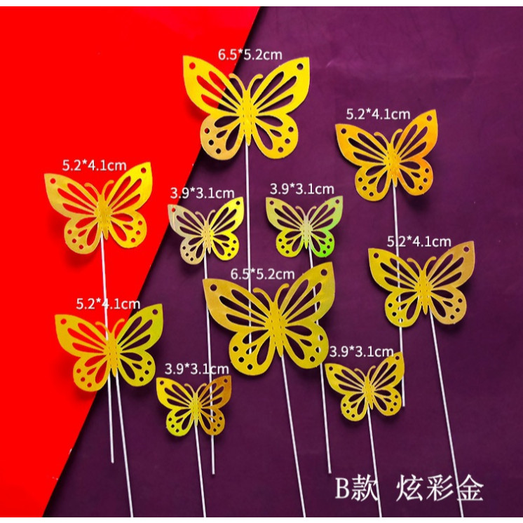 1set Wall Stickers 3D Hollow Rosegold Butterfly Decorative Sticker for Home Living Room Bedroom Kids Room双面蝴蝶(2558L) - Image 19