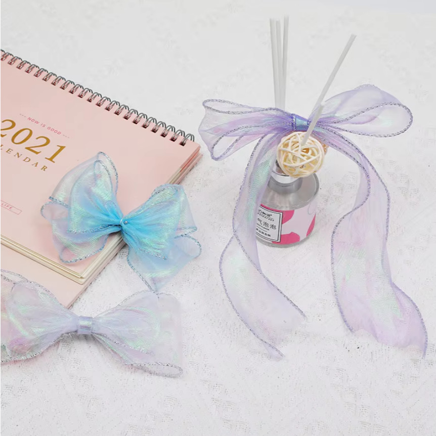 4cm 1yard Fancy Fishtail Ribbon DIY Headpiece Hair Bow Flower Wrap Bouquet wave yarn gift wrap 鱼尾纱 (1885L) - Image 7