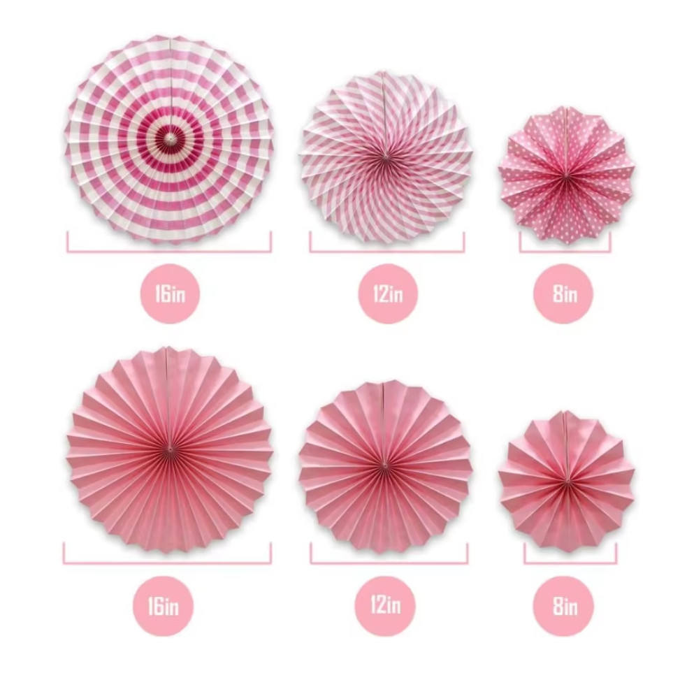 Birthday party paper flower ball paper fan set birthday pull flag party activity(302L) - Image 5