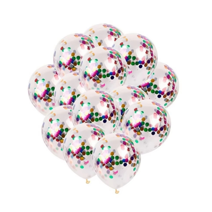 NEW 12Inch Heart Star Rainbow Blue Silver Rose Pink Confetti Latex Balloons Transparent for Party Birthday Decor(587L) - Image 4