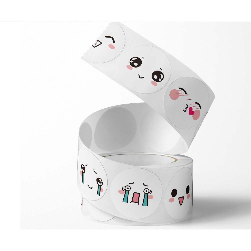 50-500pcs 8 Kinds of Expression Smiley Face Reward Stickers for Kids Game Toy Labels Festival Birthday可爱搞怪笑脸贴纸(2443L) - Image 4