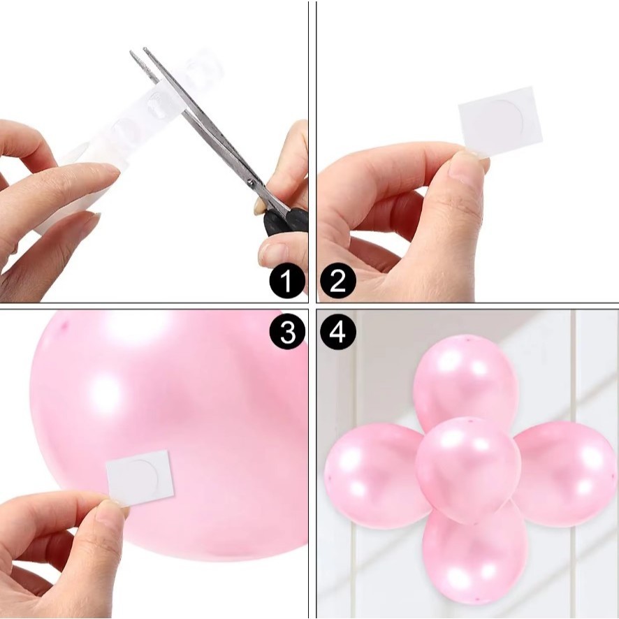 100pcs Points Balloon Attachment Glue Dot Attach Balloons To Ceiling or Wall Balloon Stickers Birthday 超粘双面胶点 (179L) - Image 3