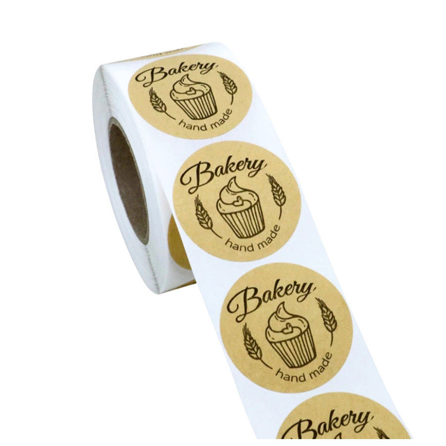 50/500pcs Kraft Paper Homemade Stickers With Love Scrapbook Stickers Envelope And Packaging Stamps 贴纸牛皮纸圆形卷装标签 (4000T) - Image 7